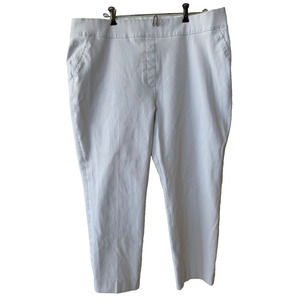 Spanx Womens White Pants Tapered Leg Stretch Pull On Pants Size Plus 1X